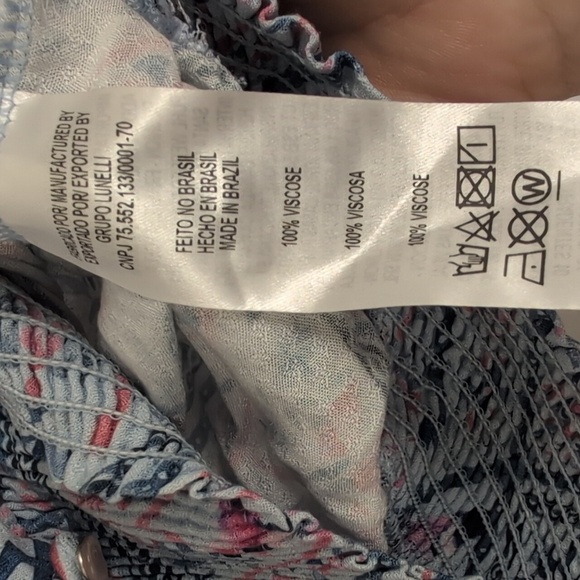 LEZ A LEZ   BOHO CROP TOP WITH SMOCKED HEM SIZE MEDIUM - Picture 6 of 6